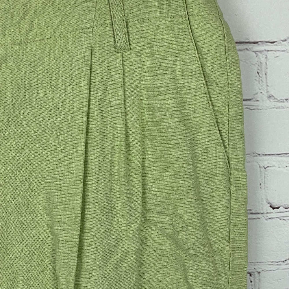 Pendleton Linen Blend Bermuda Shorts Woman’s Green Pockets Size 12 - Picture 3 of 11
